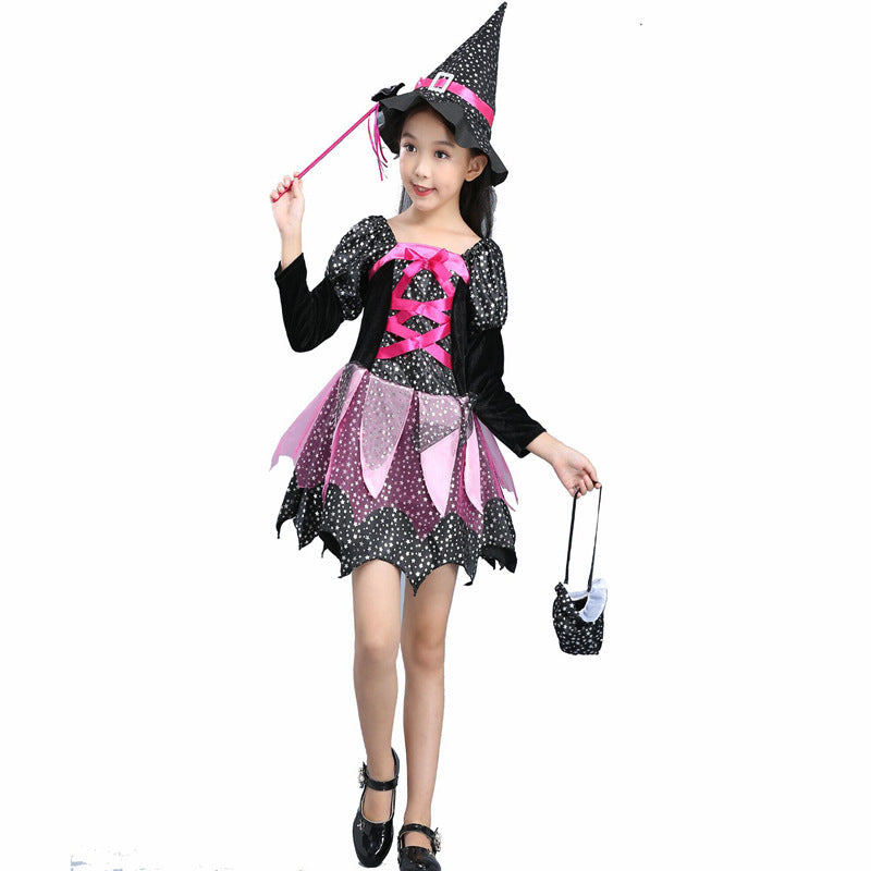 Halloween Children'S Costume Cloak Witch Dress Up Vampire Girl Performance Clothes