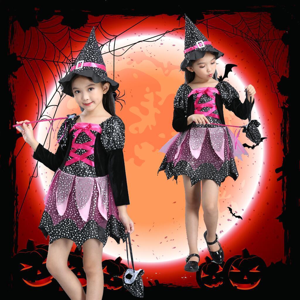 Halloween Children'S Costume Cloak Witch Dress Up Vampire Girl Performance Clothes