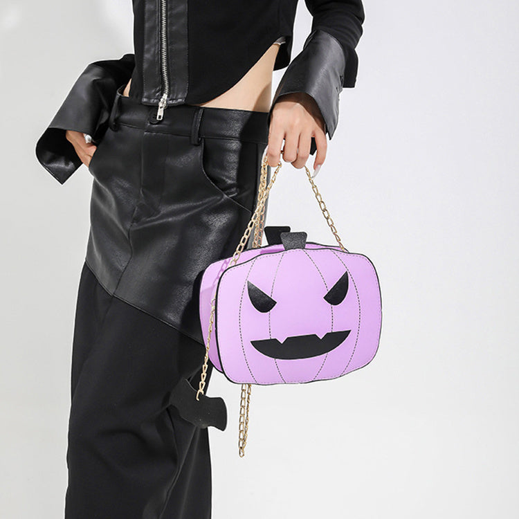 Halloween Cartoon Pumpkin Shoulder Bag For Girls Chain Crossbody