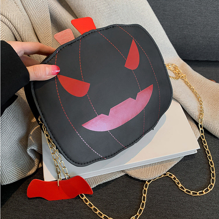 Halloween Cartoon Pumpkin Shoulder Bag For Girls Chain Crossbody