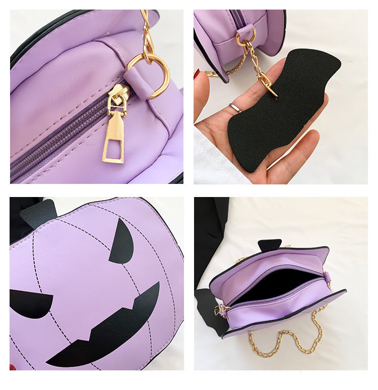 Halloween Cartoon Pumpkin Shoulder Bag For Girls Chain Crossbody