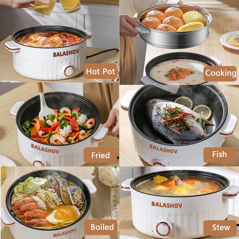 3L Portable Electric Rice Cooker Multifunctional Pan