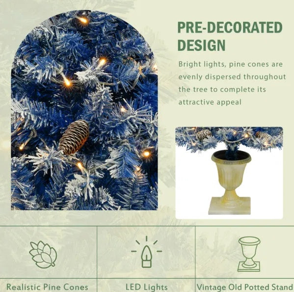 Pre-lit Xmas Tree Artificial Christmas 4-Piece Set