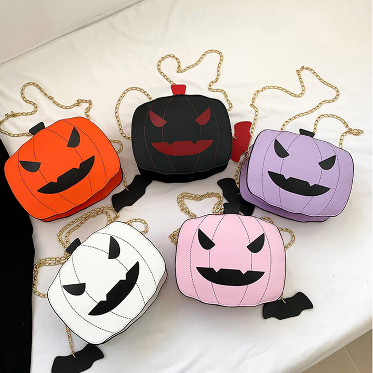 Halloween Cartoon Pumpkin Shoulder Bag For Girls Chain Crossbody