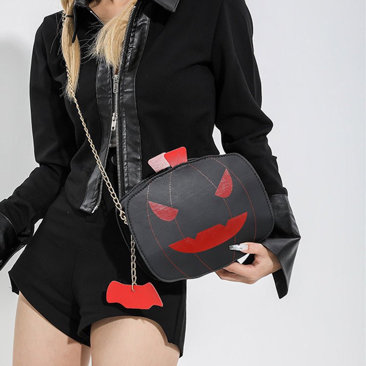 Halloween Cartoon Pumpkin Shoulder Bag For Girls Chain Crossbody