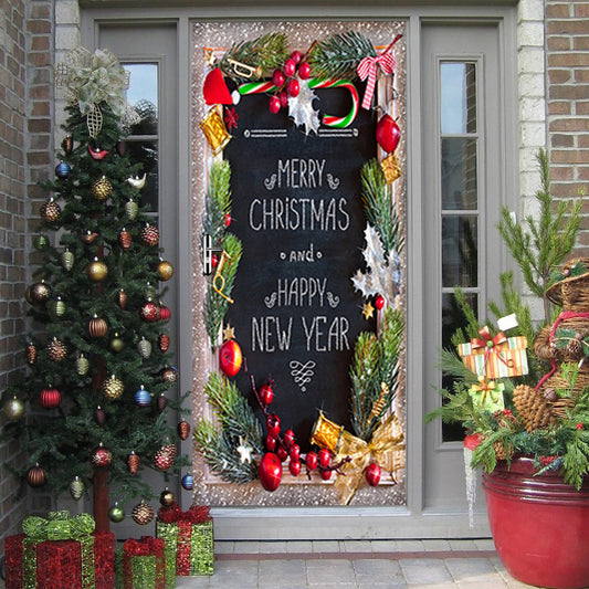 Christmas Creative 3D Door Sticker Happy New Year