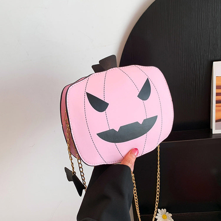 Halloween Cartoon Pumpkin Shoulder Bag For Girls Chain Crossbody