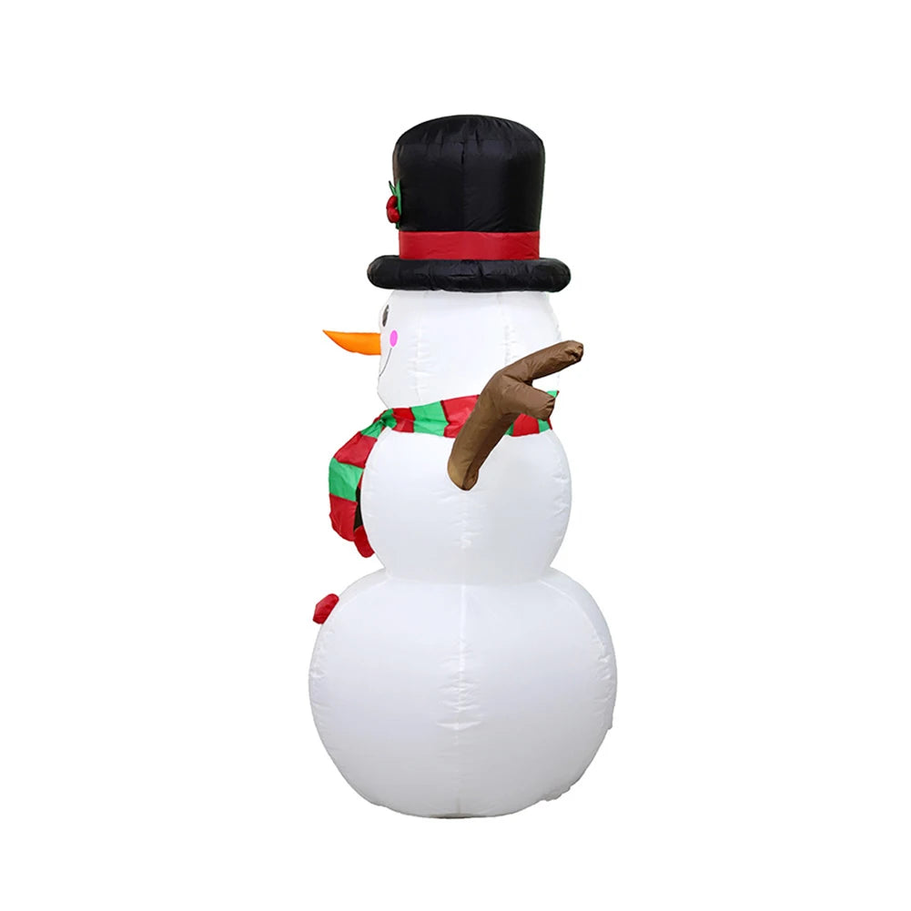 Inflatable Twig Snowman Ornament with LED Light Cartoon Giant Snowman for Xmas Garden Party Decor