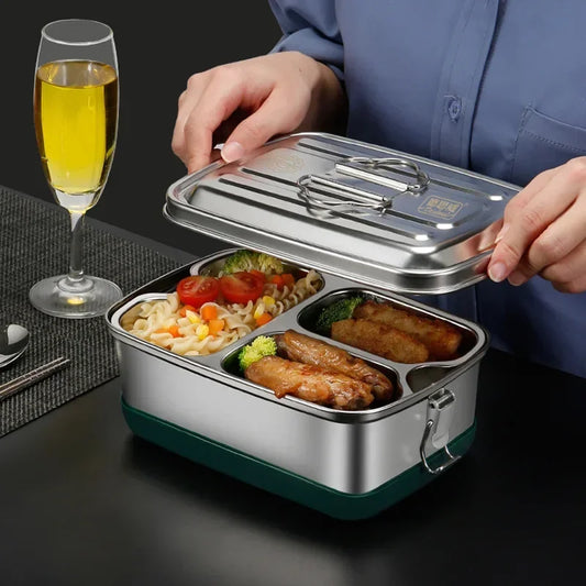 Japanese Stainless Steel Lunch Box With Plate Food Storage Containers