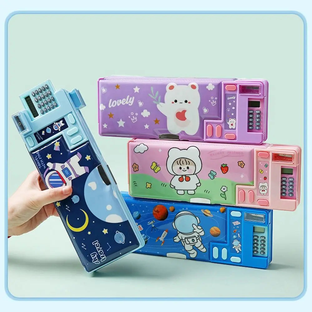 Double Layer Multi-Function Pencil Case Students