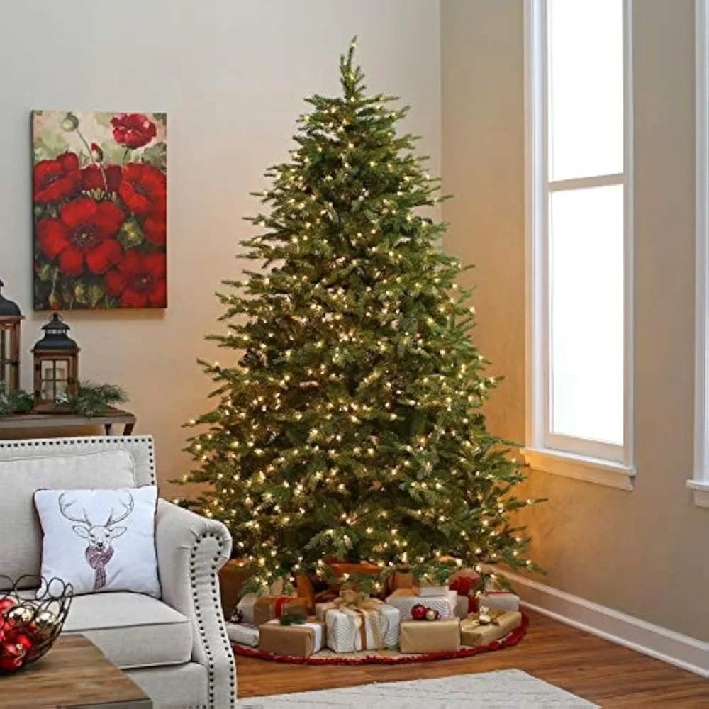 Christmas Tree 8 Ft Christmas Tree Premium Hinged Pre-lit Artificial W 750 Warm White