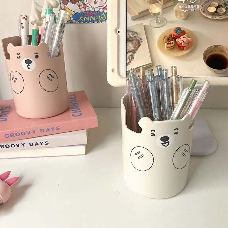 Cartoon Bear Stationery Pen Holder Multifunctional