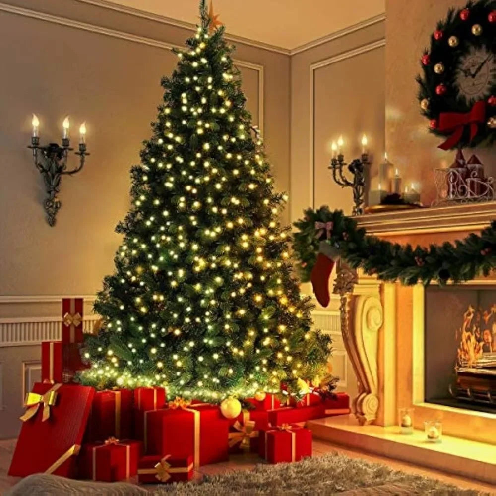 Christmas Tree 8 Ft Christmas Tree Premium Hinged Pre-lit Artificial W 750 Warm White