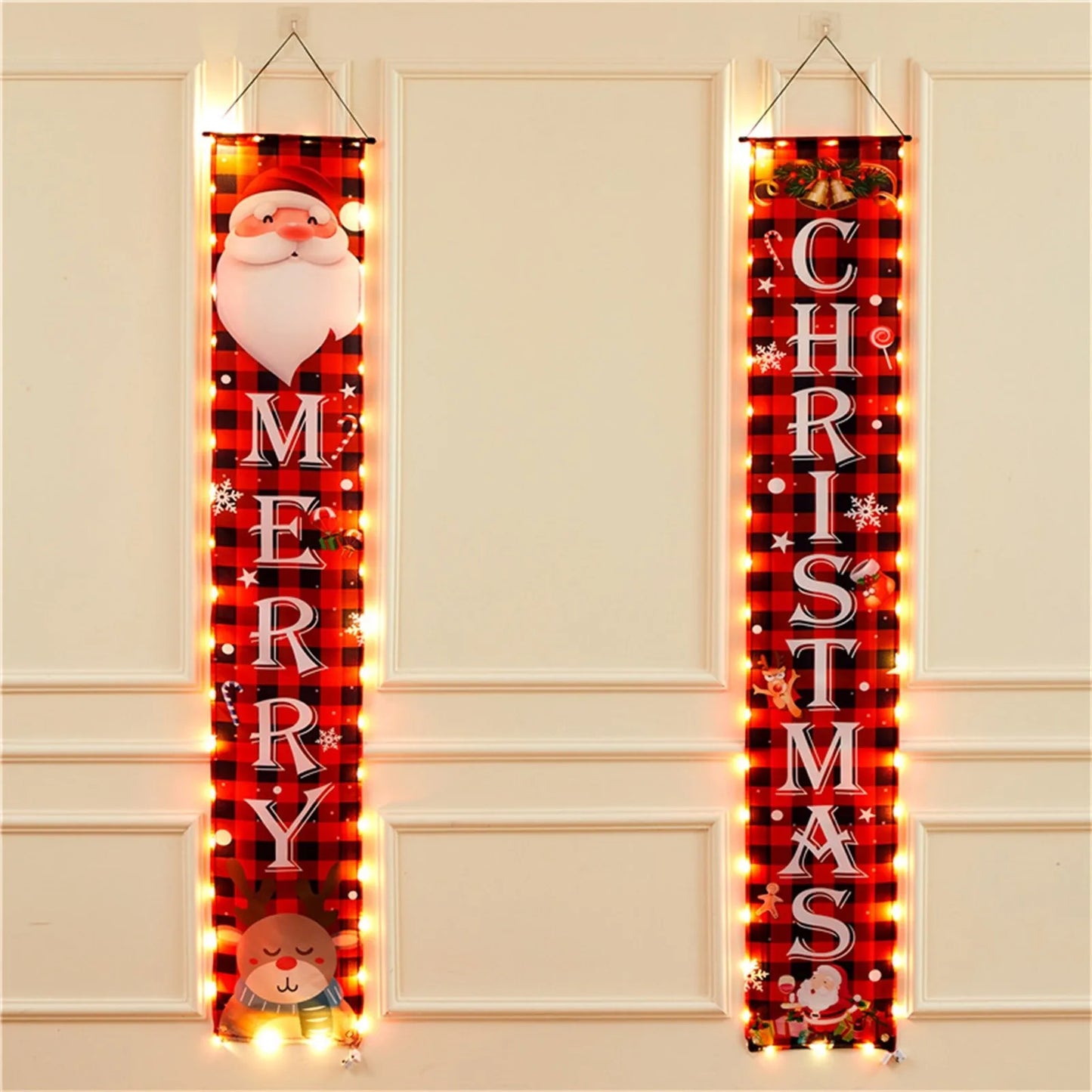 Merry Christmas Door Banner Decoration 2024