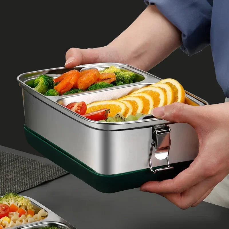 Japanese Stainless Steel Lunch Box With Plate Food Storage Containers