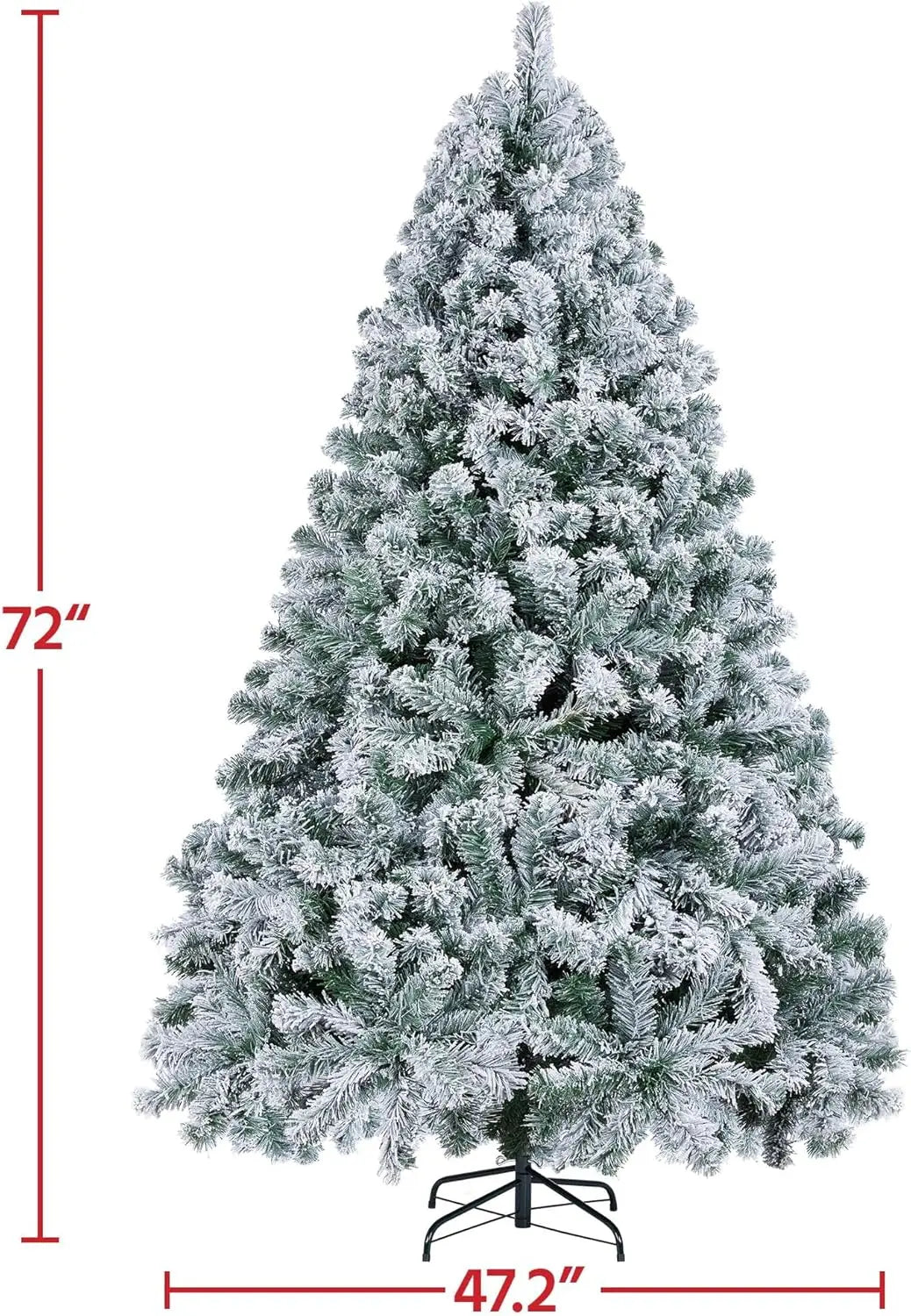 6ft- 9ft Prelit Christmas Tree with Warm White Lights Snow Flocked 820 Branch Tips 250 Lights