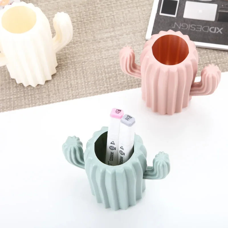 Pen Holder Stationery Cactus Desk Multifunction Storage Box