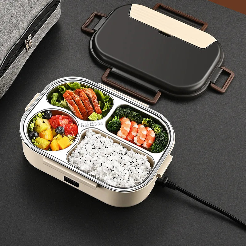 Electric Heated Lunch Boxes Stainless Steel Food Insulation