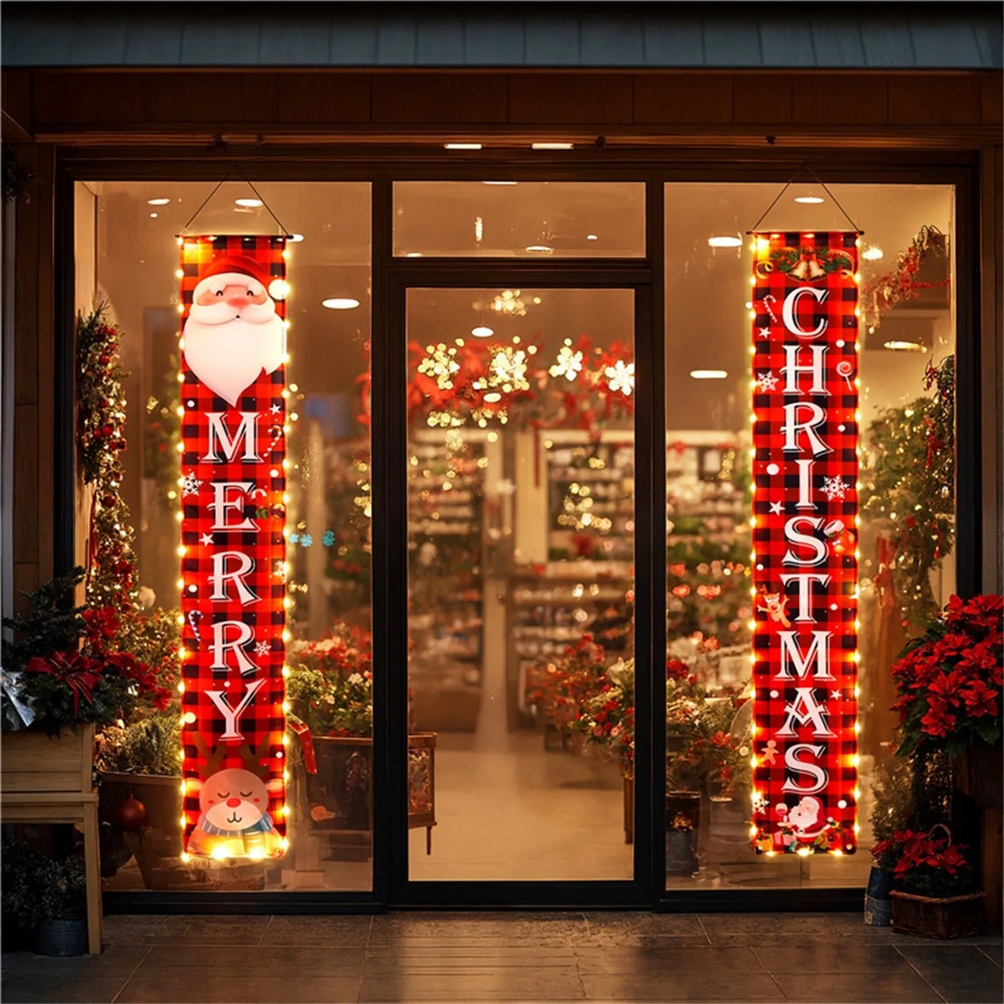 Merry Christmas Door Banner Decoration 2024