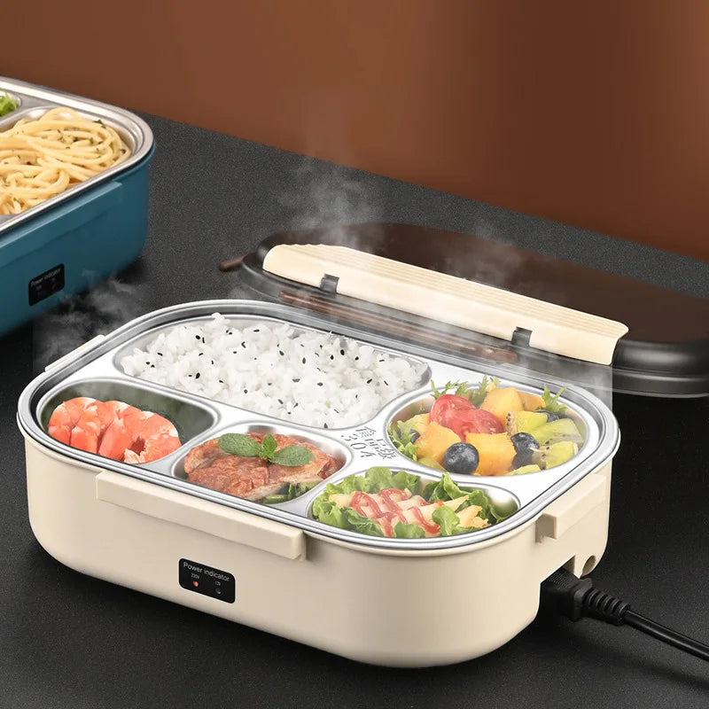 Electric Heated Lunch Boxes Stainless Steel Food Insulation