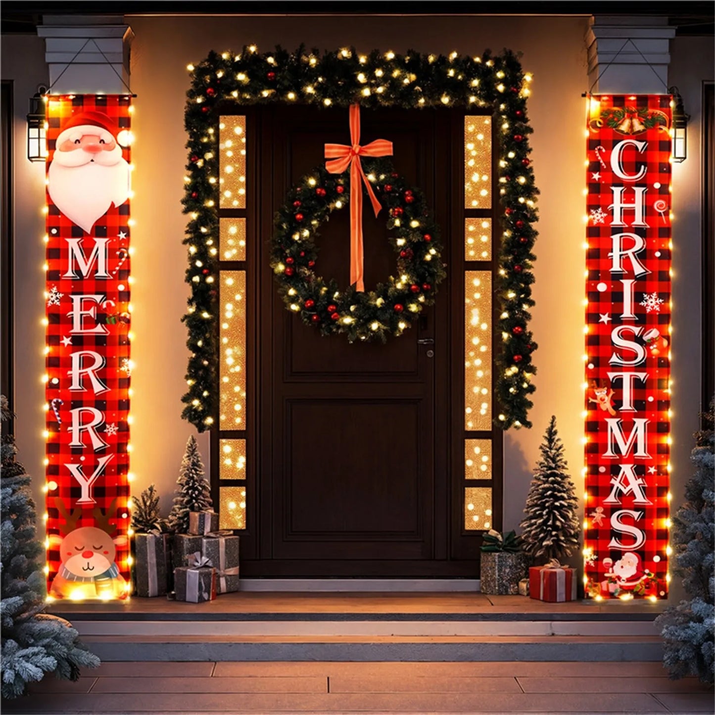 Merry Christmas Door Banner Decoration 2024