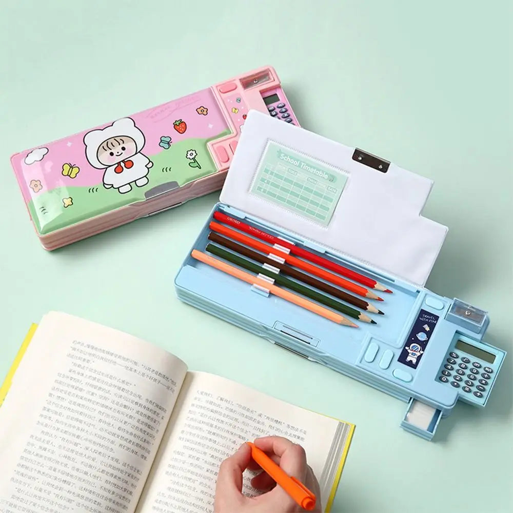 Double Layer Multi-Function Pencil Case Students