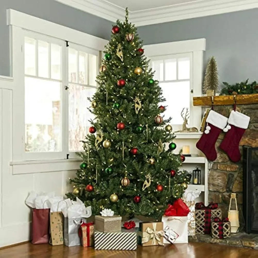 Christmas Tree 8 Ft Christmas Tree Premium Hinged Pre-lit Artificial W 750 Warm White