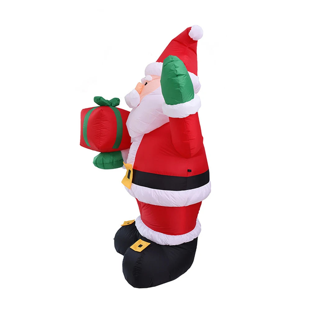 Inflatable Twig Snowman Ornament with LED Light Cartoon Giant Snowman for Xmas Garden Party Decor