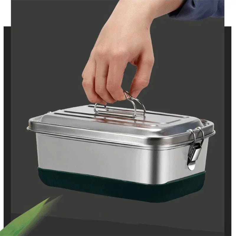 Japanese Stainless Steel Lunch Box With Plate Food Storage Containers