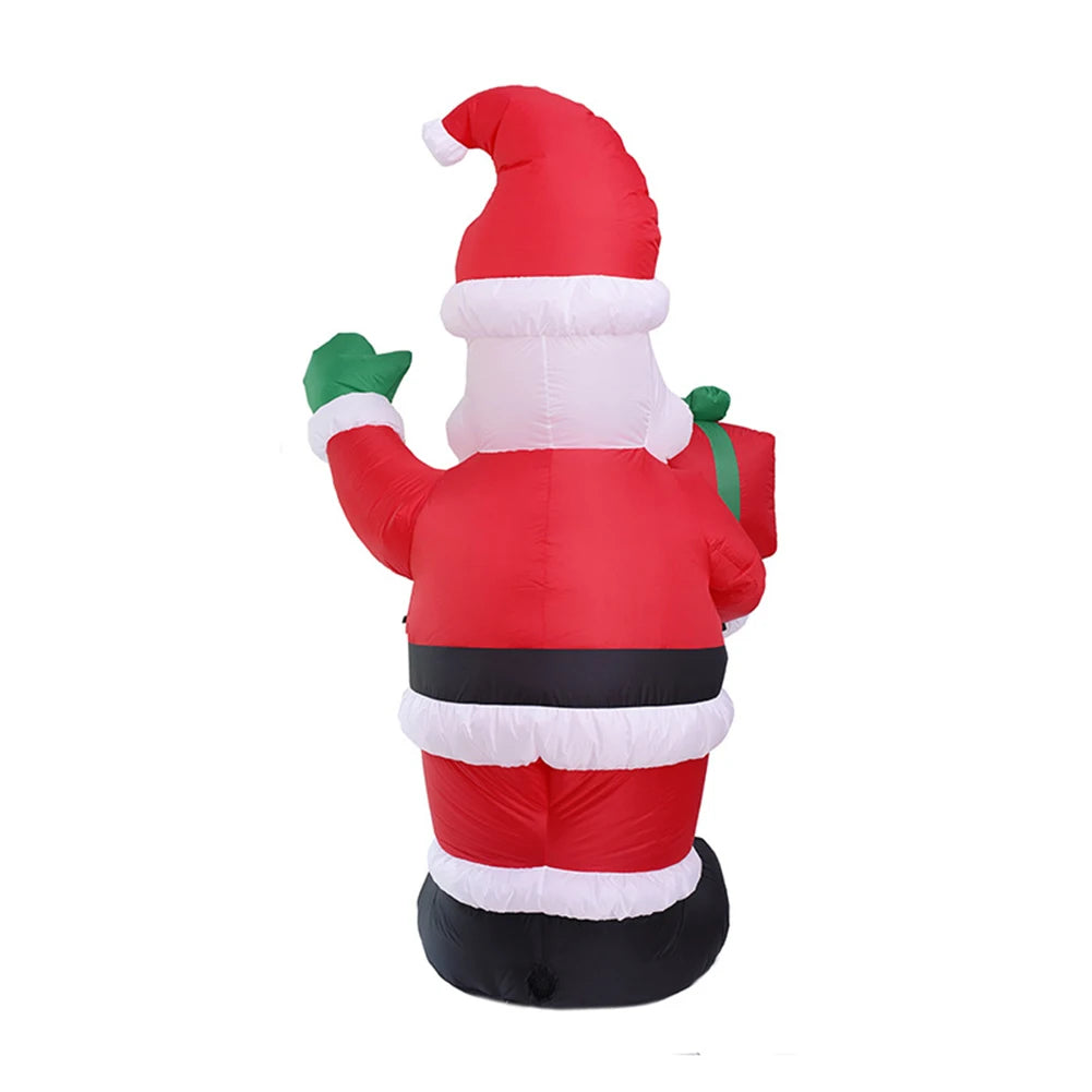 Inflatable Twig Snowman Ornament with LED Light Cartoon Giant Snowman for Xmas Garden Party Decor