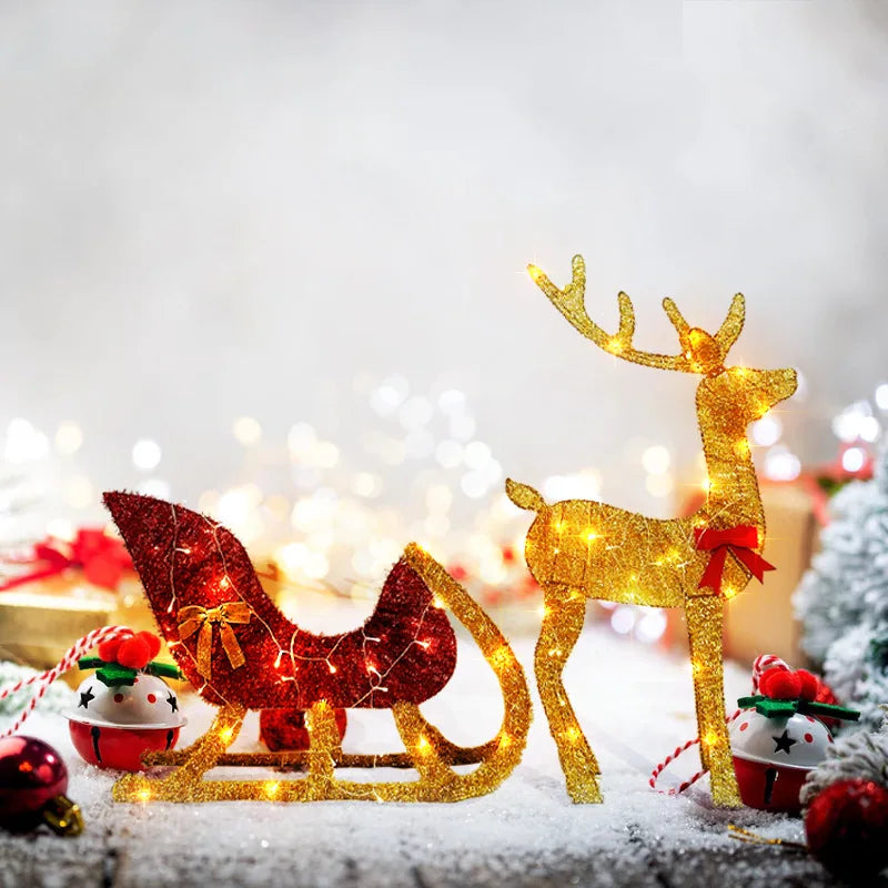 Newest Christmas Lighting Deer Decoration A Family of Three Outdoor Garden