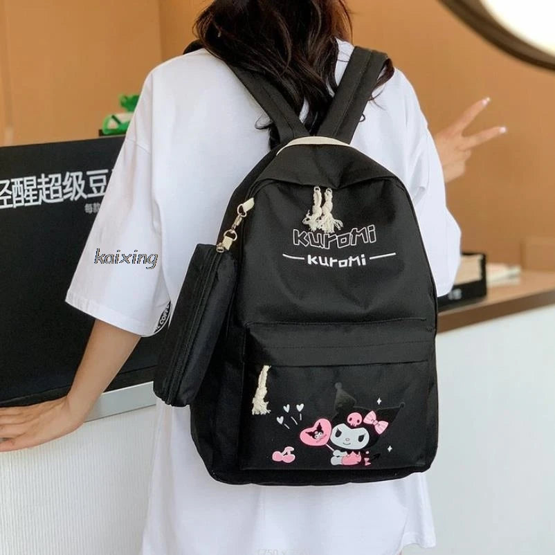 5Pcs Set Kuromi Melody Student Bag Set