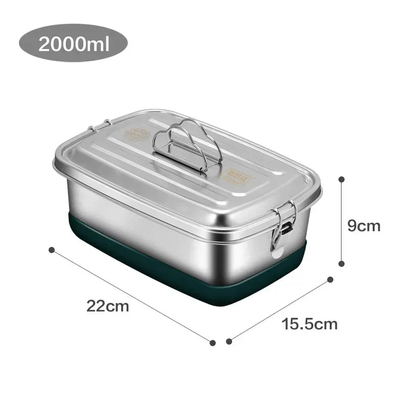 Japanese Stainless Steel Lunch Box With Plate Food Storage Containers