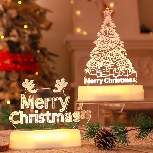 3D Lamp Acrylic LED Night Lights New Year Christmas Kids Gift Christmas Ornaments