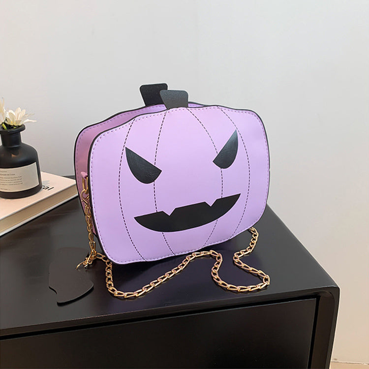 Halloween Cartoon Pumpkin Shoulder Bag For Girls Chain Crossbody